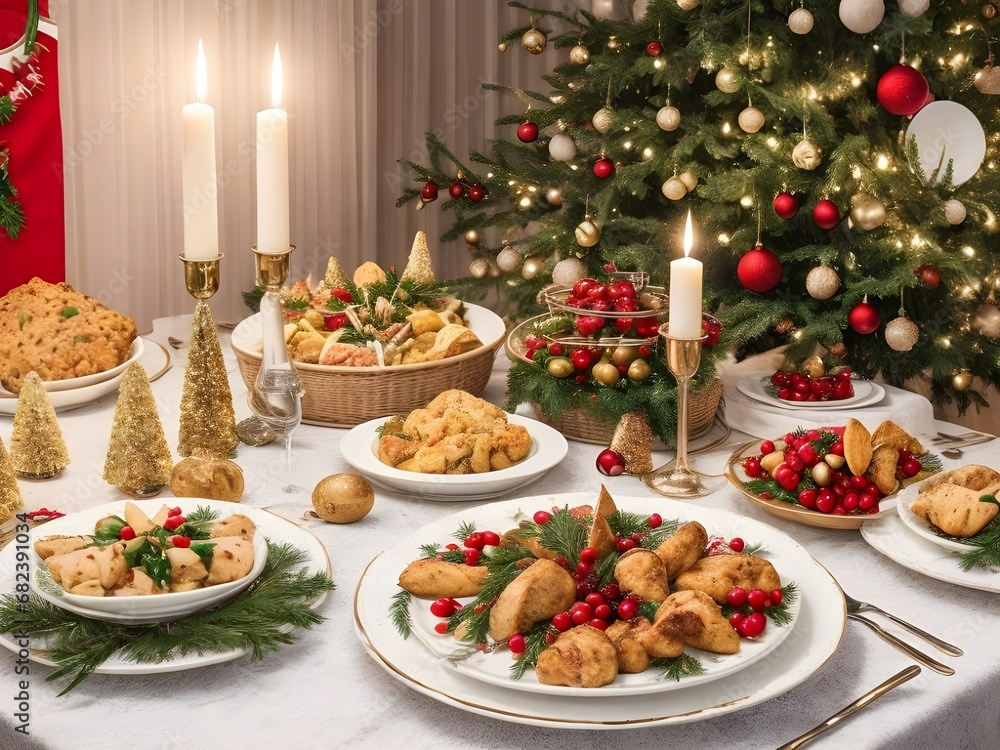 christmas table setting with christmas decorations christmas table setting with christmas decorations