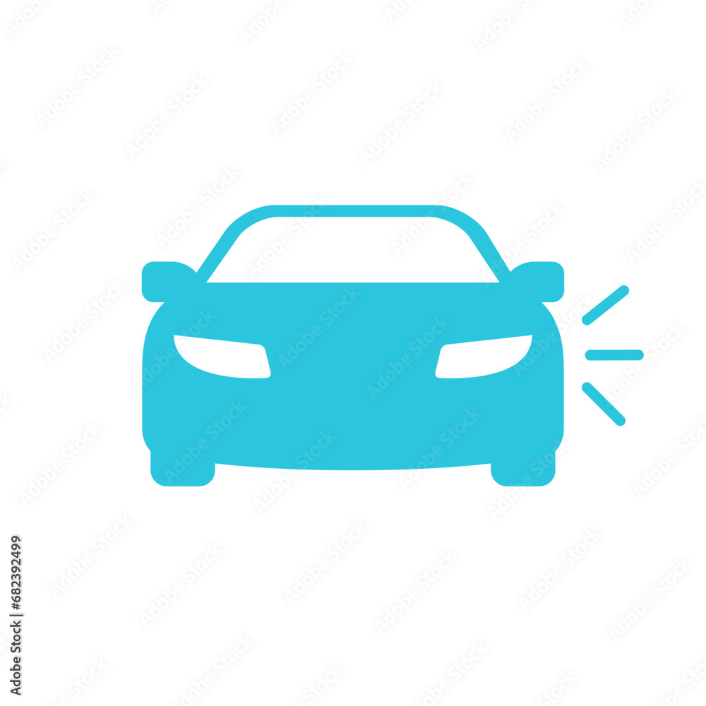 Obraz premium Car front view icon. From blue icon set.