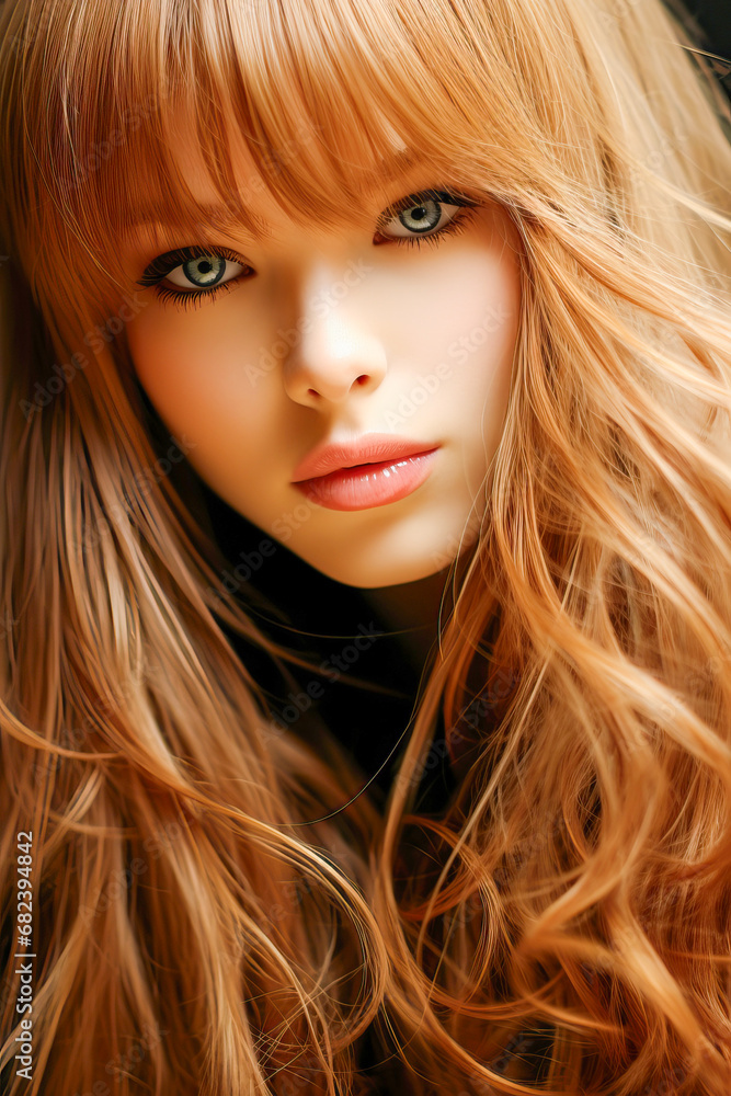 Attractive long haired young woman Attractive long haired young woman