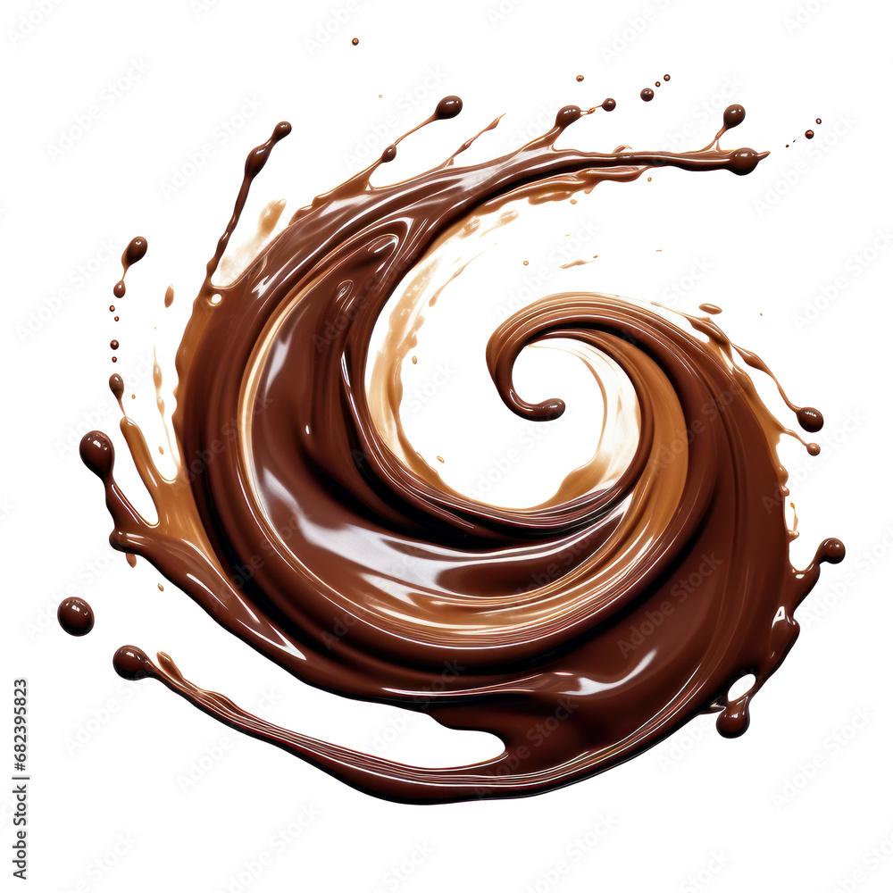 Chocolate splash on a transparent background, chocolate wave PNG, cocoa