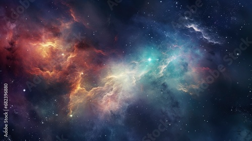 Colorful space nebula detailed image  high resolution