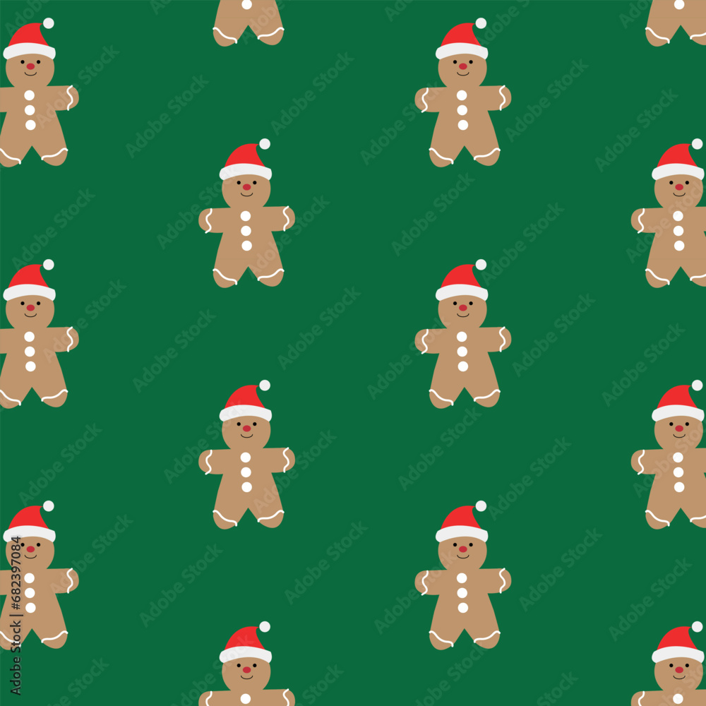 Seamless Holiday gingerbread man pattern. Cute design for Christmas backgrounds, wrapping paper Seamless Holiday gingerbread man pattern. Cute design for Christmas backgrounds, wrapping paper