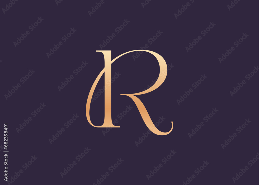 Initials monogram letter R luxury logo design vector template Initials monogram letter R luxury logo design vector template