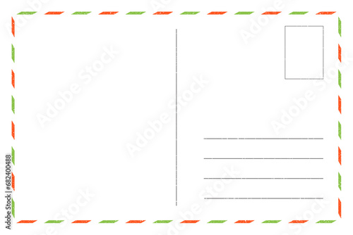 Obraz na płótnie blank postcard template with place for stamp and Christmas colors. brown craft paper texture w salonie