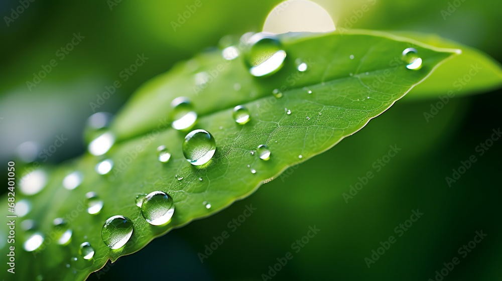 water drops on green leaf water drops on green leaf