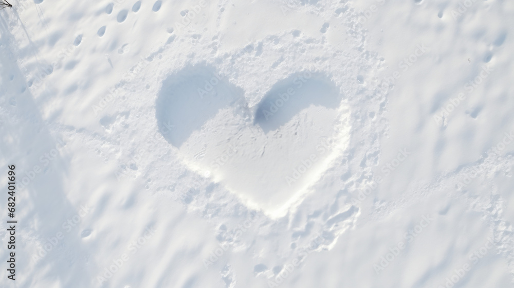 Snowy white background in the shape of heart Winter. Nature parks. Drone, photo from a height. Snowy white background in the shape of heart Winter. Nature parks. Drone, photo from a height.
