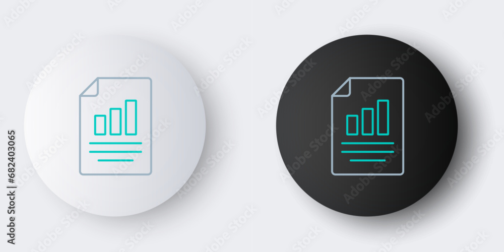 Line Document with graph chart icon isolated on grey background. Report text file icon. Accounting sign. Audit, analysis, planning. Colorful outline concept. Vector Line Document with graph chart icon isolated on grey background. Report text file icon. Accounting sign. Audit, analysis, planning. Colorful outline concept. Vector