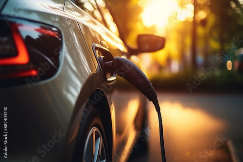 An electric car charging © Fabio