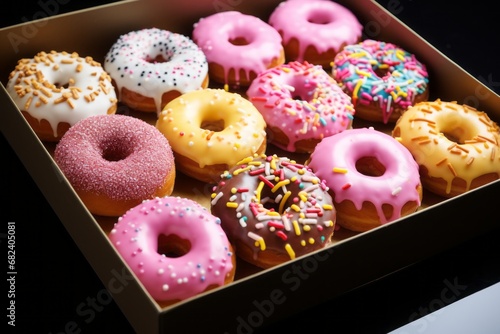 A Delightful Box of Assorted Donuts in Every Flavor Imaginable photo