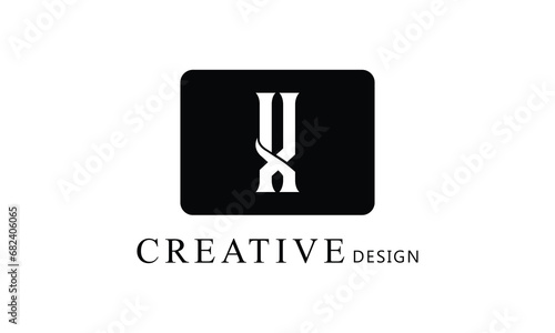 X white letter creative brand simple minimal logo design for all kind of business.