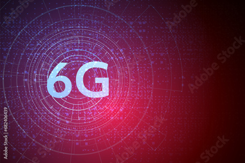 concept of technology 6G mobile network , New generation telecommunication , high-speed mobile Internet,