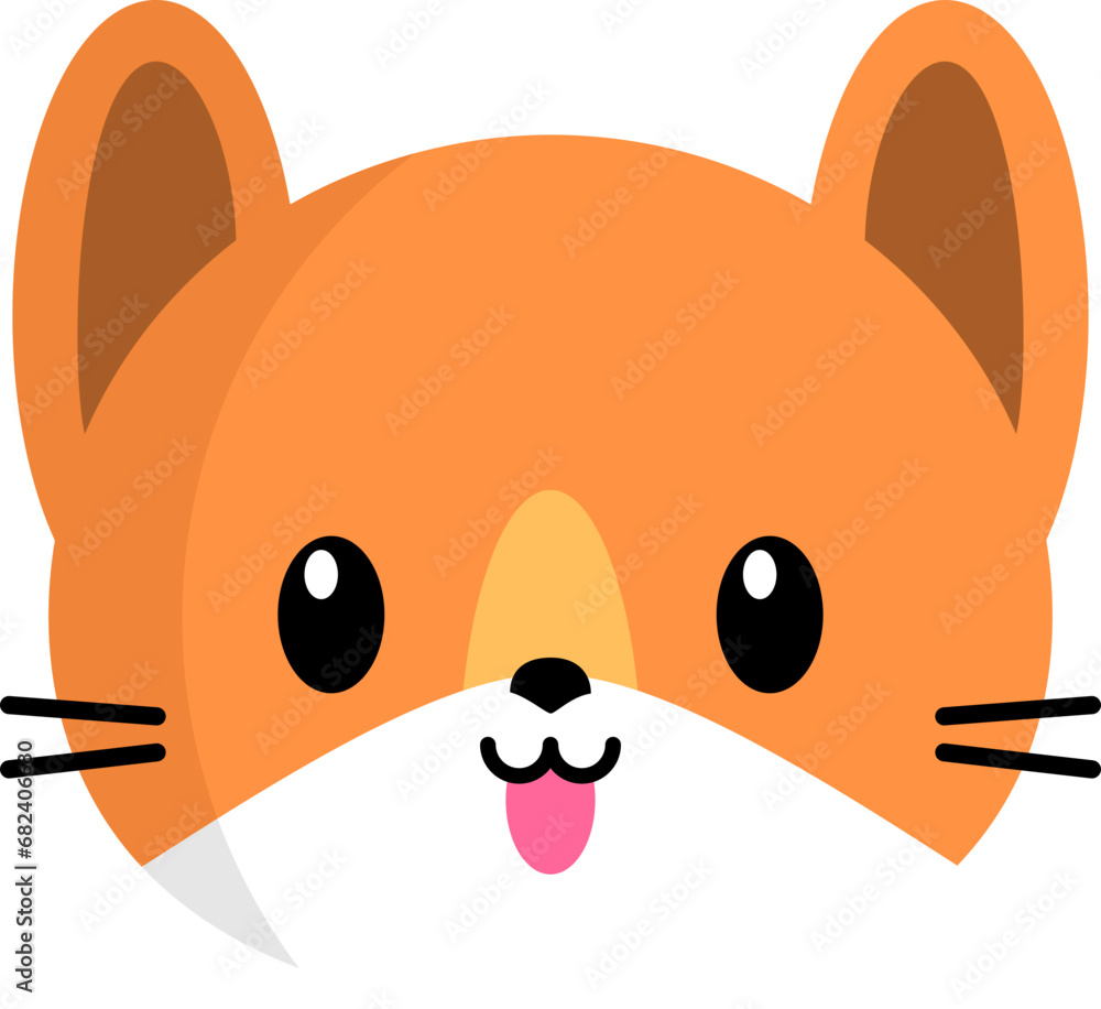 Cute Cat Head Illustration Cute Cat Head Illustration