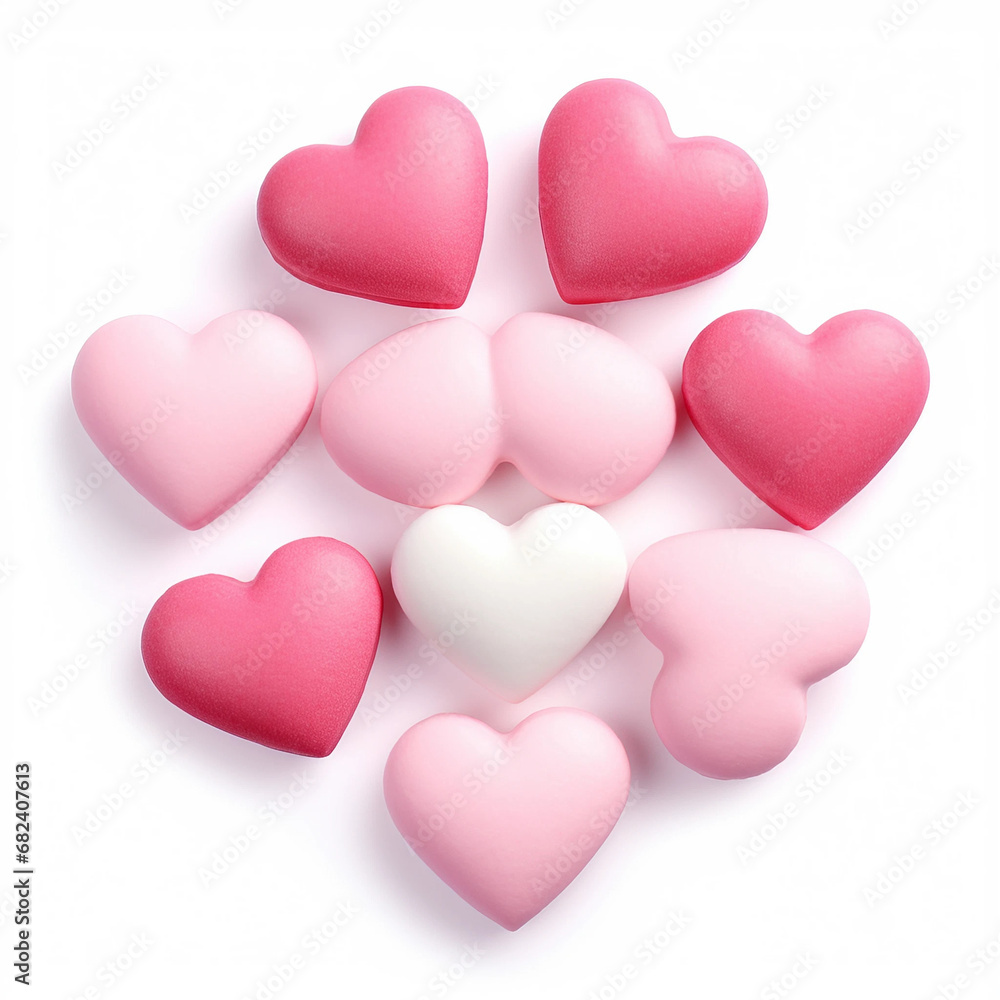 hearts on white background
