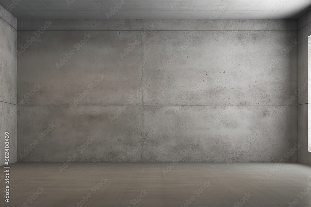 Empty Room with Concrete Walls and Windows. Generative Ai Empty Room with Concrete Walls and Windows. Generative Ai
