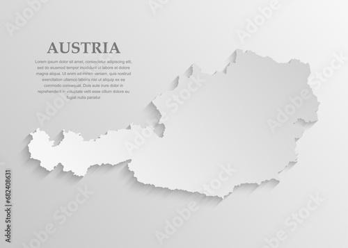 Minimal white map Austria, template Europe country