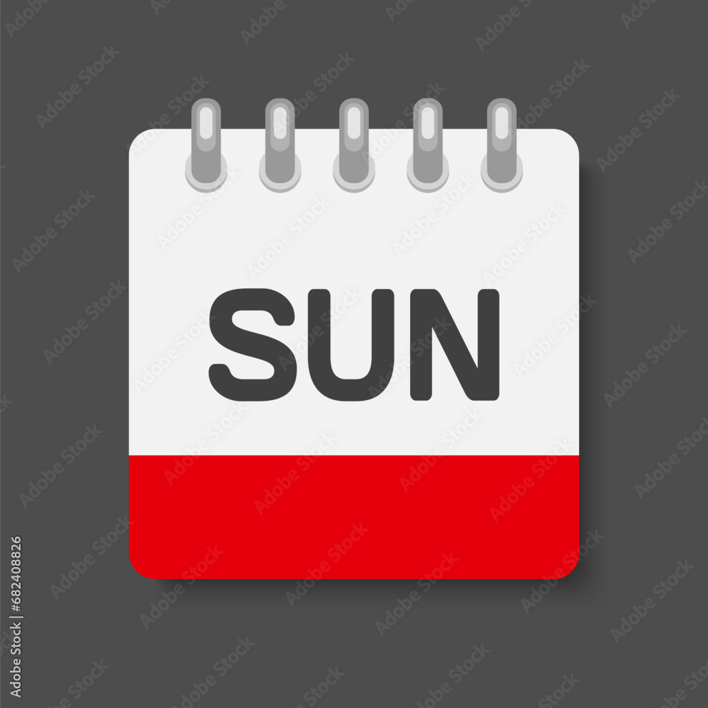 Template icon page calendar, day off week Sunday Template icon page calendar, day off week Sunday