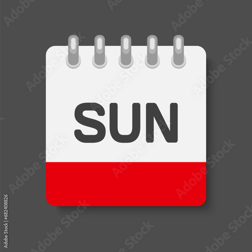 Template icon page calendar, day off week Sunday