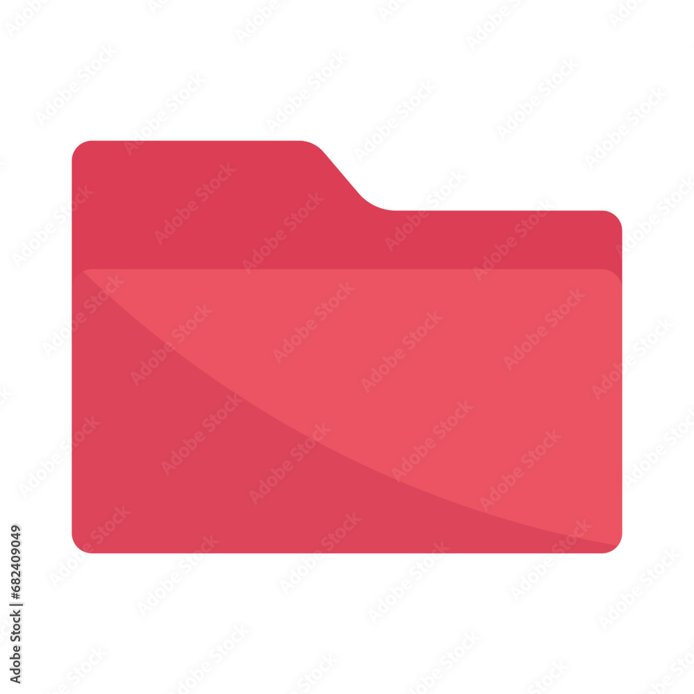 Empty folder. Red folder. Open folder icon. Isolated on white background.	
