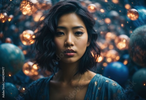 Wallpaper Mural beautiful women surrounded by bubble light decoration Torontodigital.ca