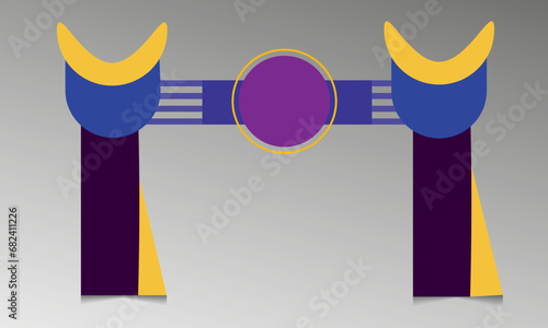 exhibition stand gate entrance vector with for mock up event display, arch design Stock Vector	