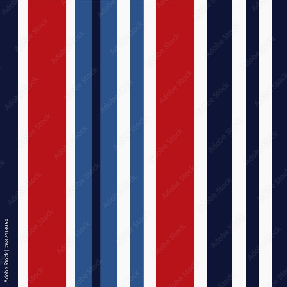 Stripe seamless pattern with blue, red and white colors vertical parallel stripes. Stripe seamless pattern with blue, red and white colors vertical parallel stripes.