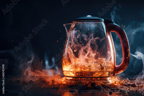 Burning Electric kettle, short circuit concept in electrical wiring