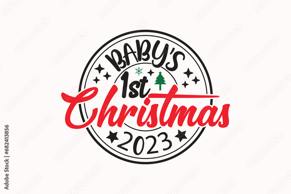 Obraz premium Baby's First Christmas 2024 EPS Christmas T-shirt Design