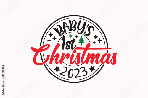 Baby's First Christmas 2024 EPS Christmas T-shirt Design