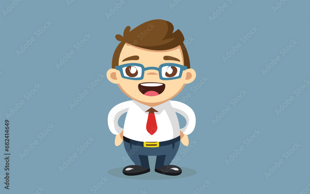 character of a person with a smile vector illustration