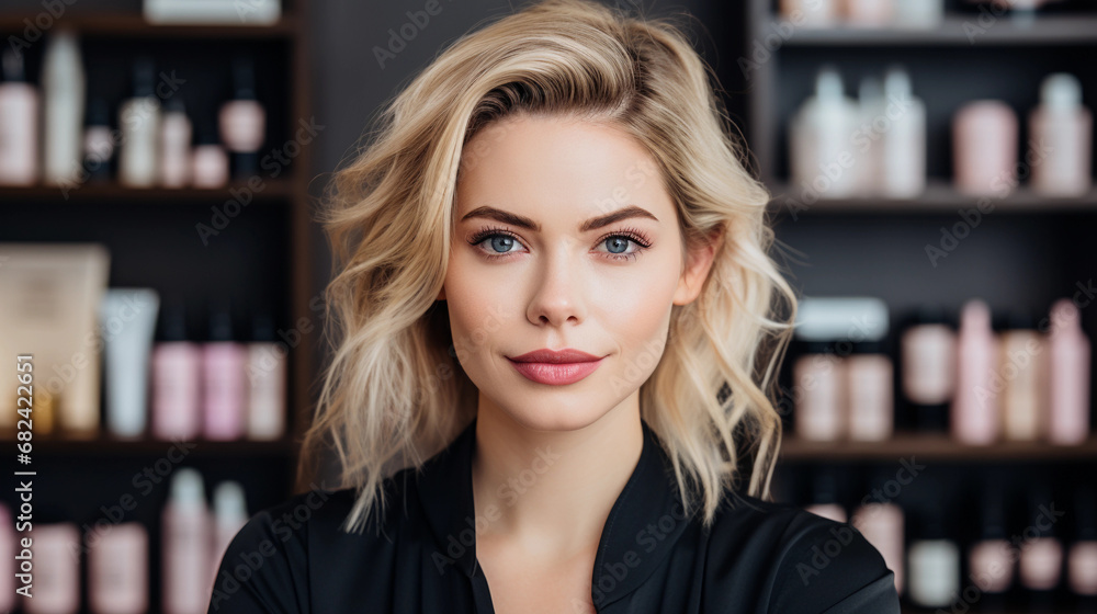 Woman consultant cosmetologist in her office