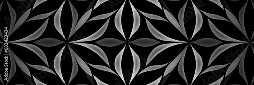 Muster aus sich wiederholenden Formen auf schwarzem Hintergrund. Generiert mit KI
