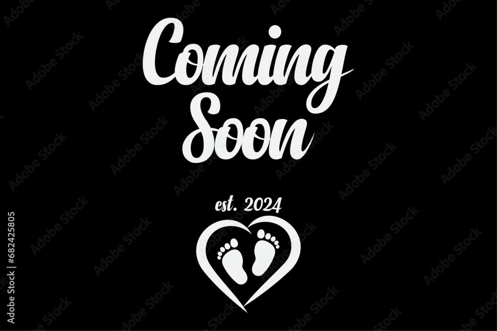 Coming Soon 2024 Pregnancy Announcement Mother's Day Mom Shirt Design