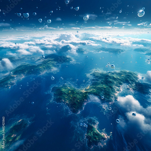 Oceans atmosphere waters above skys clouds oceans