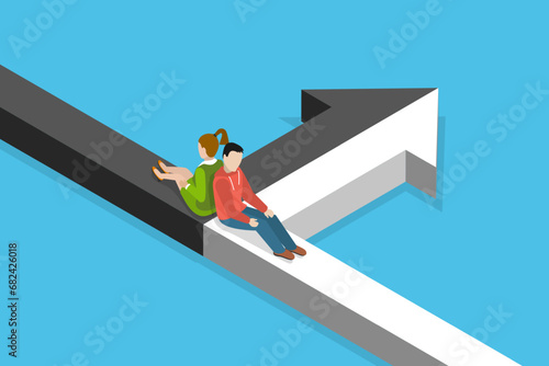 3D Isometric Flat Vector Illustration of Partnership, Business Merg, Alliance and Joining