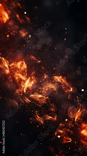 Particles of fire on a black canvas © BraveSpirit
