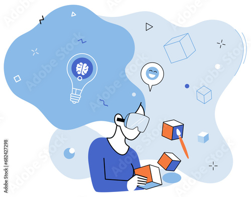 Metaverse vector illustration. The metaverse represents fully immersive digital environment, transcending physical boundaries The metaverse concept fuels innovation in digital technology