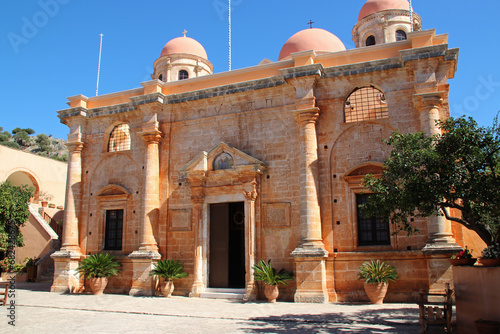 Obraz na płótnie church in an orthodox monastery (agia triada) in crete in greece w salonie