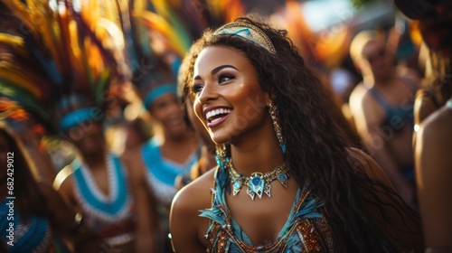 Beautiful samba dancers performing in a carnival © David