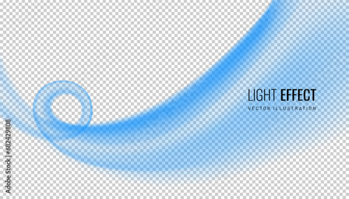 Air flow winding on a transparent background. Element of freshness and purity and the effect of soaking and flow of liquid for designs. Vector illustration