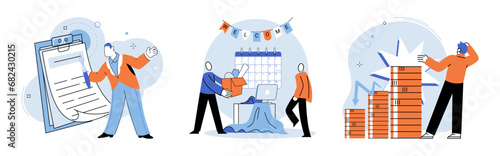 Business chaos. Vector illustration. Clear communication and prioritization are crucial in managing chaos and reducing stress Implementing systems and processes chelp address disorder and create more