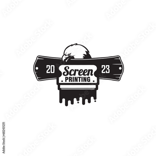 screen printing eagle mascot logo design vector template