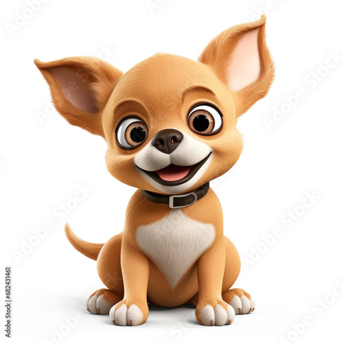 Cute Cartoon Chihuahua Isol...