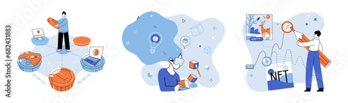 Virtual world vector illustration. Virtual reality simulators provide glimpse into future immersive entertainment The virtual world metaphorically represents merging reality and digital experiences