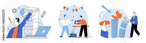 New employee. Vector illustration. The new employee metaphor underscores significance effective management and leadership in guiding and developing new employees The company provides platform
