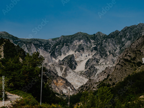 The Apuan Alps around Carraram Italy where marbles is mined photo