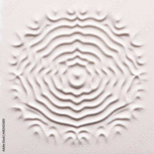 Sand patterns formed from vibrating a square sheet of thin metal. These formations, known as Chladni patterns, occur when fine particles, such as grains of sand or salt