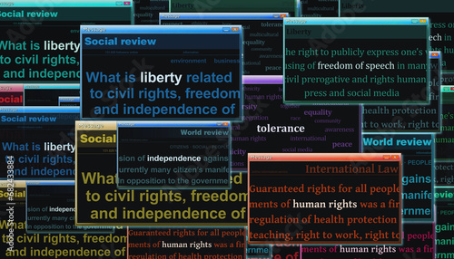 Freedom Liberty Human rights news titles illustration