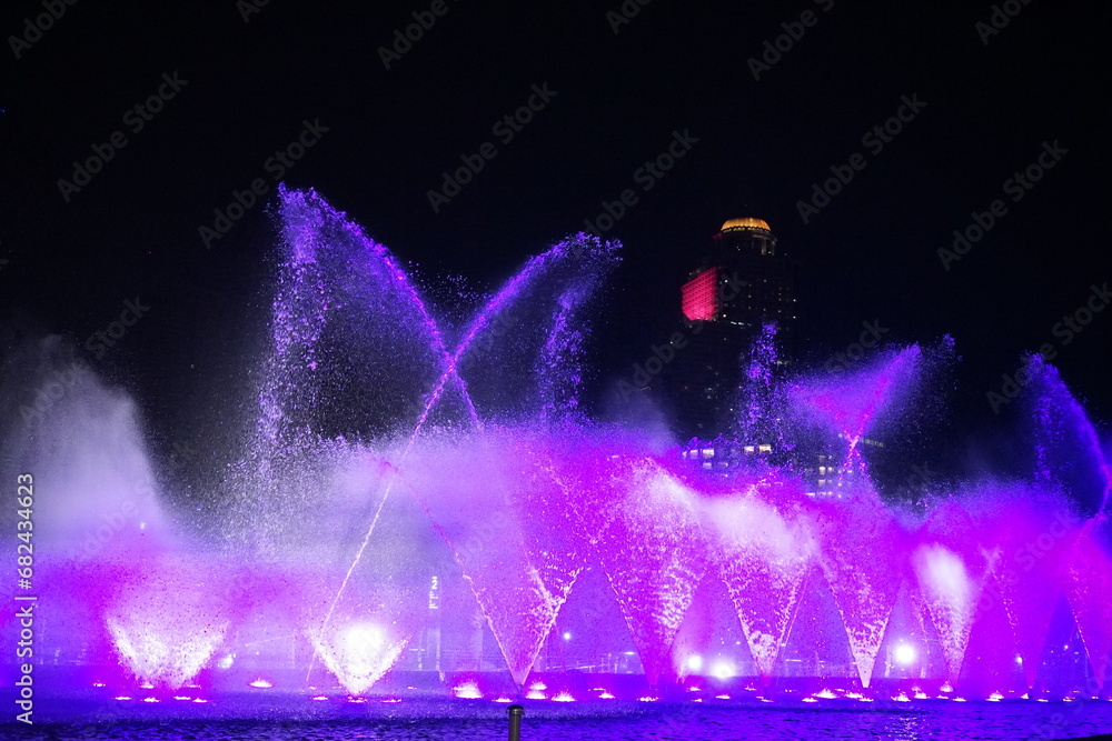 fountain at night