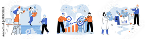 Partnership. Vector illustration. Collaboration and cooperation empower teams to achieve their goals The partnership metaphor emphasizes symbiotic nature collaborations Teamwork drives organizational