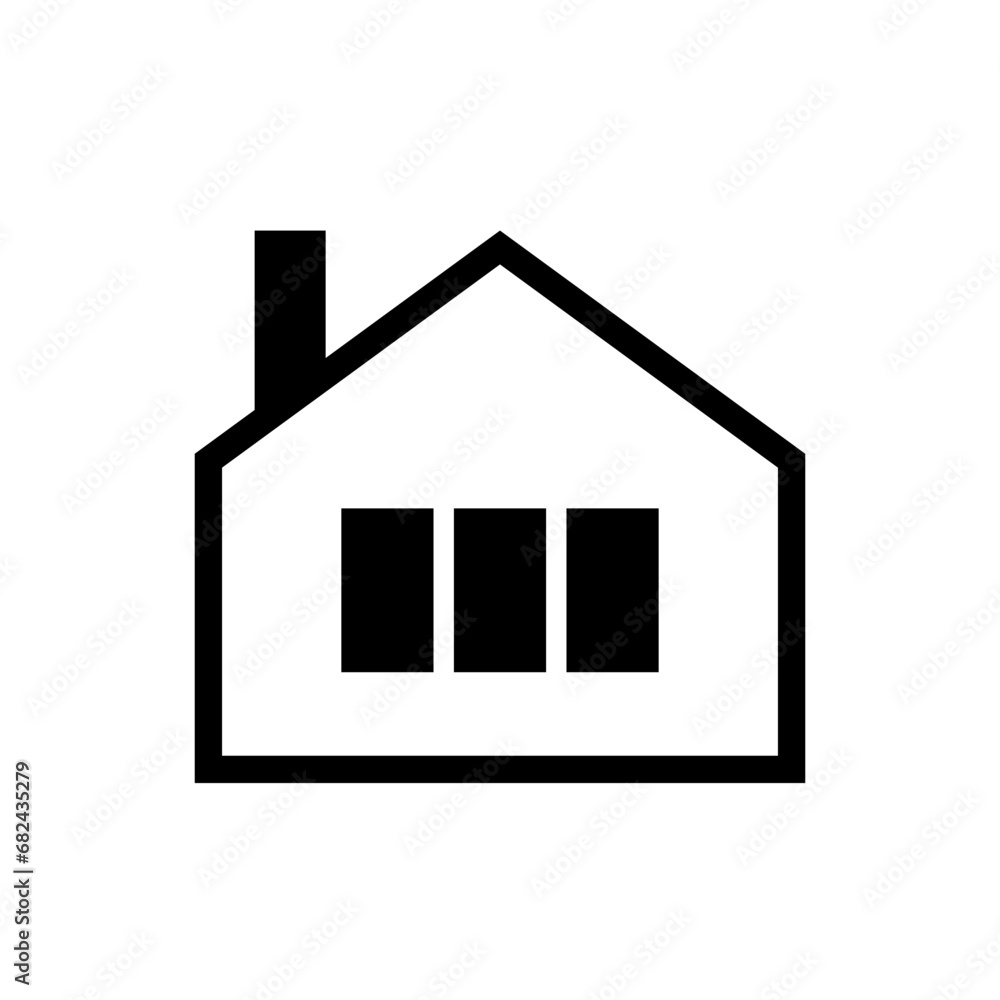 House icon. Black contour linear silhouette. Editable strokes. Front view. Vector simple flat graphic illustration. Isolated object on a white background. Isolate. House icon. Black contour linear silhouette. Editable strokes. Front view. Vector simple flat graphic illustration. Isolated object on a white background. Isolate.